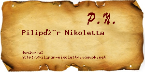 Pilipár Nikoletta névjegykártya